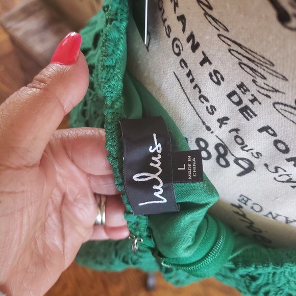 Romance Language Dark Green Backless Lace Dress - Picture 3 of 6